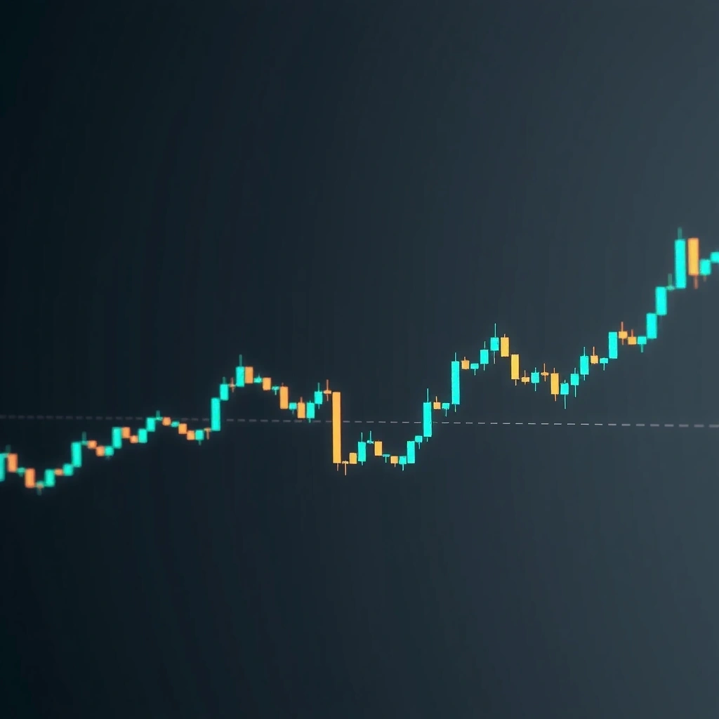 Financial trading chart background with candlestick patterns
